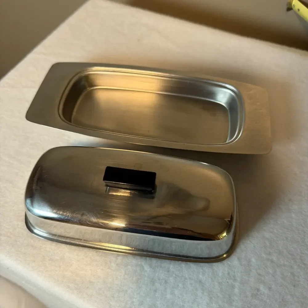 MCM Covered Stainless Steel Butter Dish